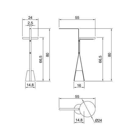 ANTONIO LUPI HALO Полотенцедержатель напольный 800х240х550 мм., база из мрамора Carrara satinato, структура Bianco opaco, артикул HALO4B.5.bianco opaco