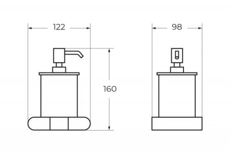 Дозатор для жидкого мыла подвесной ART&MAX PLATINO AM-E-3998, артикул AM-E-3998-MB