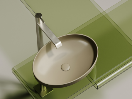 Умывальник чаша накладная овальная (цвет Капучино Матовый) Элемент (Element) 502x363x145мм, артикул CN6056MC