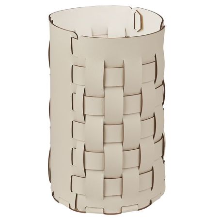 ADJ Корзина для мусора Bottega, D22xH35 см., цвет: панна котта/белый, артикул 2035.16/10
