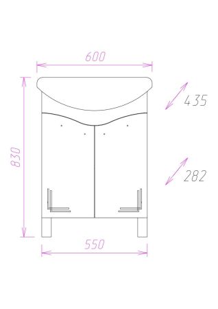 Тумба Onika Лада 60 напольная, белая (ум. Эллада 60), артикул 106002