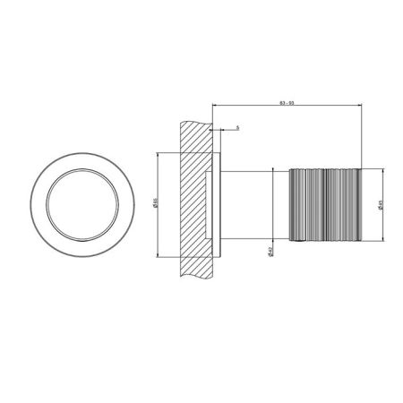 GESSI HABITO TRAME Смеситель настенный встраиваемый, однорычажный, внешняя часть, цвет Black Metal PVD, артикул 70399#706
