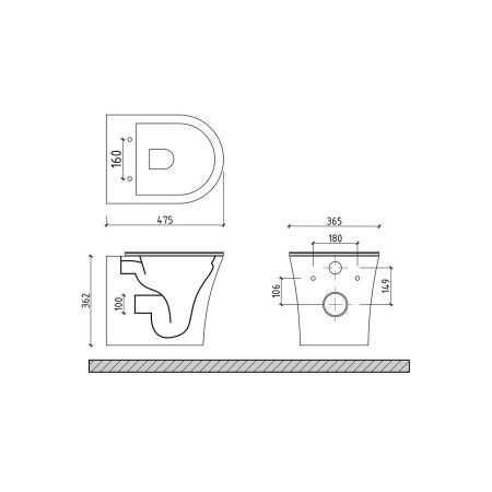 Унитаз подвесной Maretti Elio безободковый с микролифтом, EL10PBM64-844, белый, артикул EL10PBM64-844
