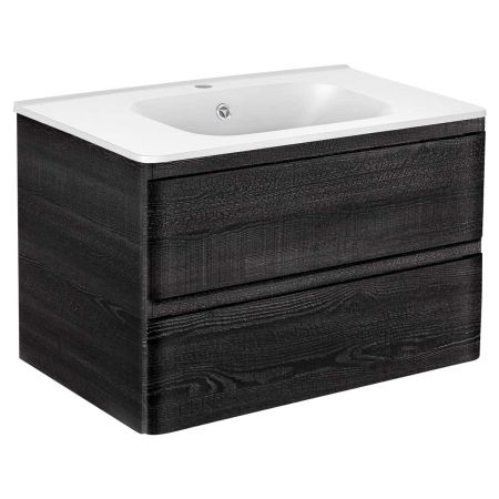 База под раковину Vico 800 подвесная, 2 выкатных ящика soft close, Carbone, артикул VMC-2V800CN