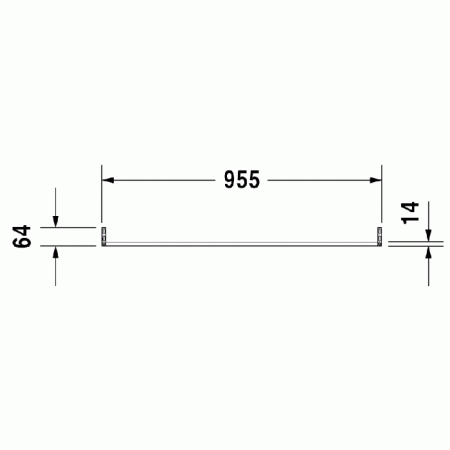 Duravit Vero Полотенцедержатель, труба с квадратным сечением, 14мм, хром, для умывальника # 045410, артикул 0030391000
