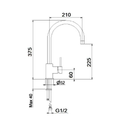 Смеситель для кухни Webert Baltimora BA920302345, никель, артикул BA920302345