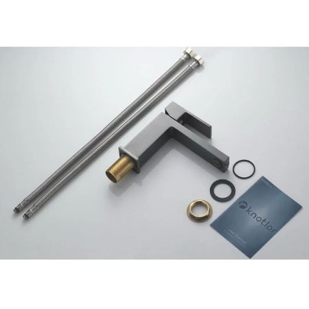 Cмеситель для раковины Knotlor KN-20/GM, оружейная сталь