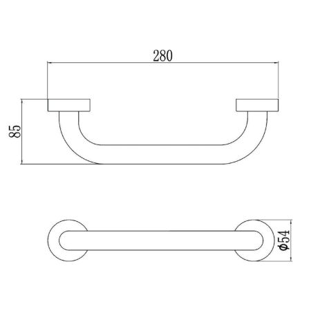 Поручень для ванной Savol S-010025, хром