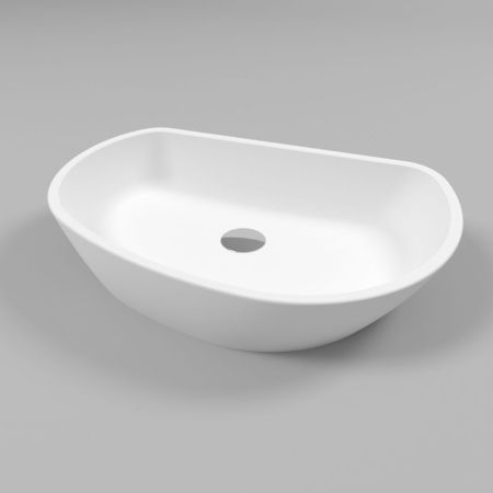 Умывальник WHITECROSS Ametrine 60x37 (белый мат) иск. камень, артикул 0718.060037.200