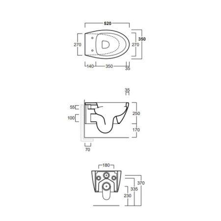 Simas Lft Spazio унитаз подвесной безободковый 52х35см, цвет белый матовый, без крепления F85, артикул LFT18 bi matt rimless