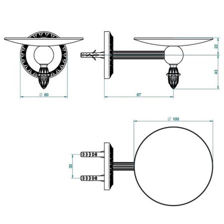 THG MALMAISON METAL Мыльница металлическая, подвесная, цвет Soft matt gold, артикул U93-F31-546