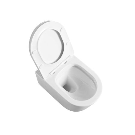 Унитаз подвесной Cute VT1-24 безободковый, цвет белый, ультратонкое soft-close сиденье, артикул VT1-24