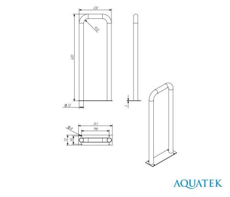 Поручень настенный стационарный 620*230 мм, POR-0000002 Поручень настенный стационарный 620*230 мм, POR-0000002