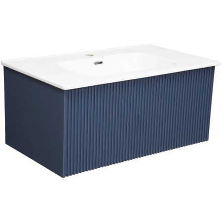 Тумба под раковину подвесная La Fenice Terra FNC-01-TER-BG-80, синяя, артикул FNC-01-TER-BG-80