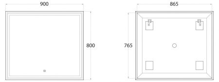 Зеркало с подсветкой ART&MAX MONZA AM-Mon-900-800-DS-F, артикул AM-Mon-900-800-DS-F