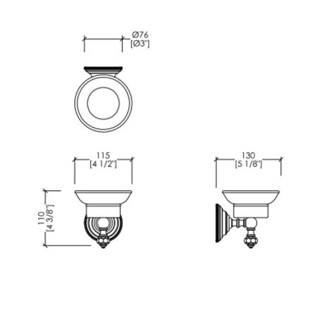 Devon Gemstone Мыльница подвесная, цвет держателя  никель блестящий, артикул GEM701NK