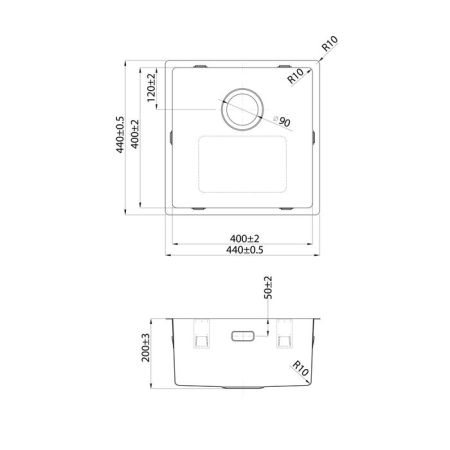Мойка универсального монтажа IDDIS Prime нержавеющая сталь, сатин, 440*440 (PRI44S0i77), артикул PRI44S0i77