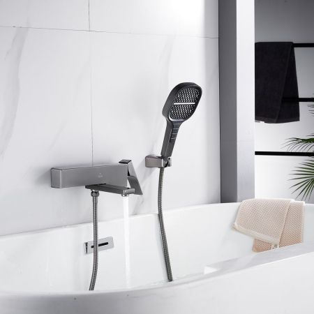 Смеситель для ванны Rose R1002T, оружейная сталь