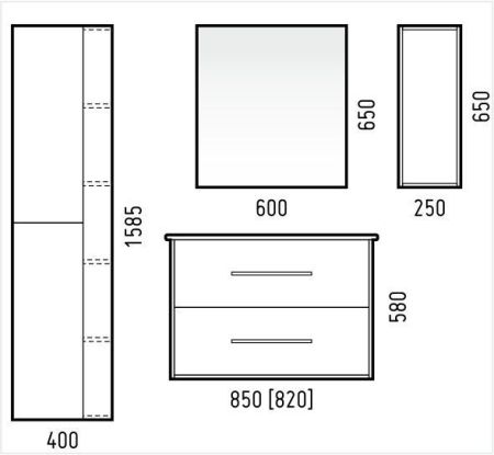 Тумба подвесная "Гольф 85", сонома, Оскар 85, артикул SD-00000313
