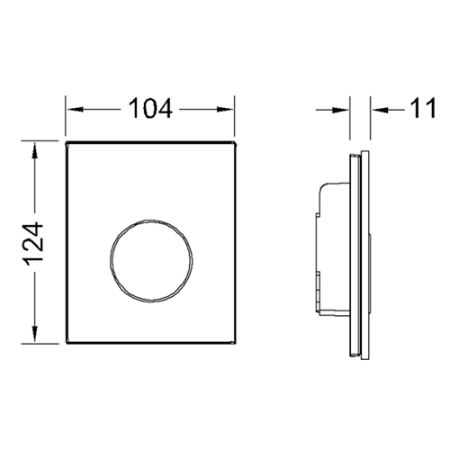 TECEloop Urinal, стекло черное, клав. хром мат., артикул 9242655