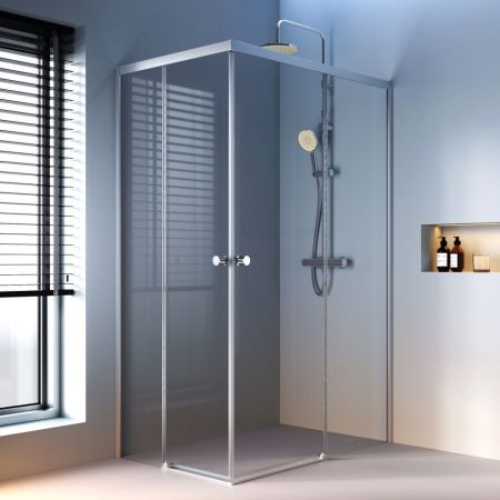 W94G-403-12080-MТ Душевое ограждение X-Joy Square Slide 120х80, мат хром, прозрачное, артикул W94G-403-12080-MТ