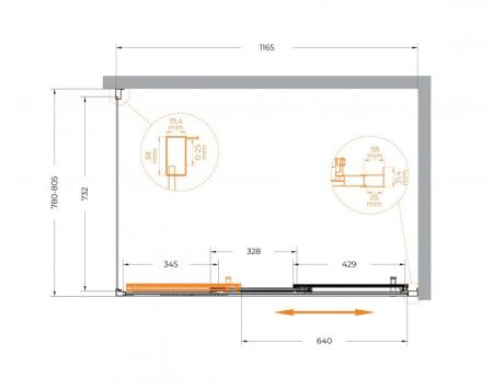 MOLVENO-AHF-31-100/80-C-CR-IV Душевой уголок, артикул MOLVENO-AHF-31-100/80-C-CR-IV