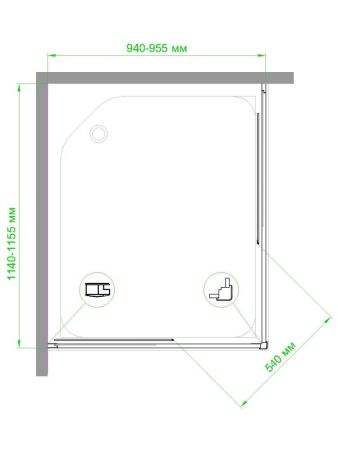Душевой уголок Royal Bath RB HPD-C-ST 115х95х200 (матовое), артикул RB95115HPD-C-ST