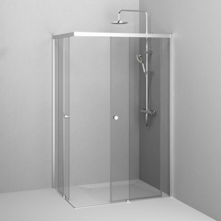 W94G-403-12090-MТ Душевое ограждение X-Joy Square Slide 120х90, мат хром, прозрачное, артикул W94G-403-12090-MТ