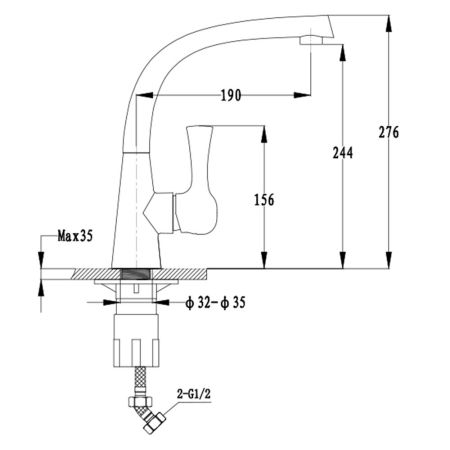 Смеситель для кухни GranFest 3723, кашемир