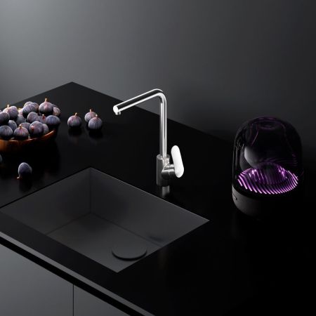 F8005011 Like, смеситель для кухни L-образный излив, сатин, шт., артикул F8005011