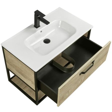 Тумба под раковину Акватон Лофт 80 1A242401LTDU0 подвесная Дуб Эндгрейн, артикул 1A242401LTDU0