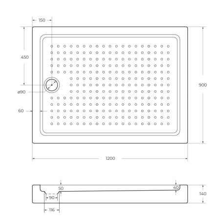 АКРИЛОВЫЙ ПОДДОН CEZARES TRAY-A-AH-15-W, артикул TRAY-A-AH-120/80-15-W0