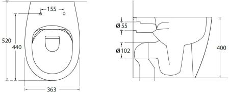 Чаша приставного унитаза Allen Brau Fantasy 4.11007.20 белый глянец, артикул 4.11007.20