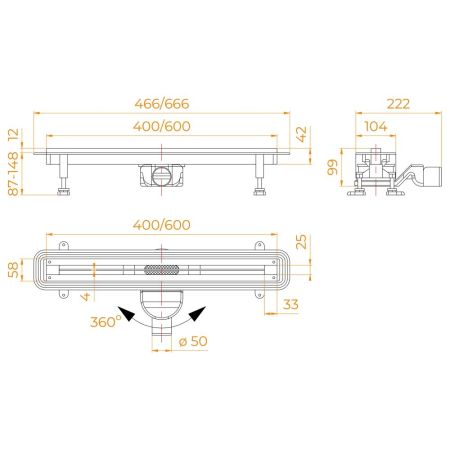 Душевой трап RGW SDR-56 (400), артикул 79215640-01