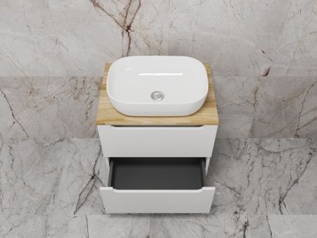 Тумба подвесная "Бали 60" 2 ящика со столешницей БЕЛЫЙ СОФТ, артикул ЛС-00002337