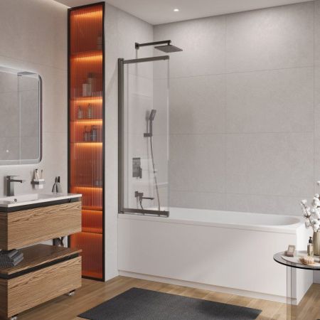 SLIDER-VF-11-90/150-C-GM Душевая шторка на ванну, артикул SLIDER-VF-11-90/150-C-GM