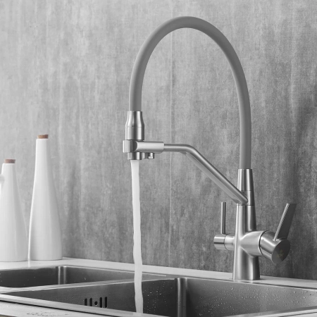 Смеситель для кухни Rose R558L, сатин, артикул R558L