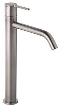 Emmevi Filoinox, высокий однорычажный смеситель для раковины с донным клапаном click-clack из нержавеюей стали