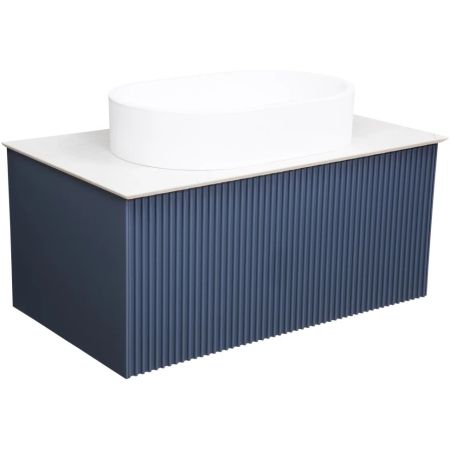 Тумба под раковину подвесная La Fenice Terra FNC-01-TER-BG-80, синяя, артикул FNC-01-TER-BG-80