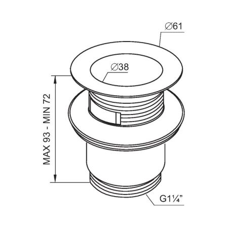Донный клапан D-Lin D61211-1, хром, артикул D61211-1
