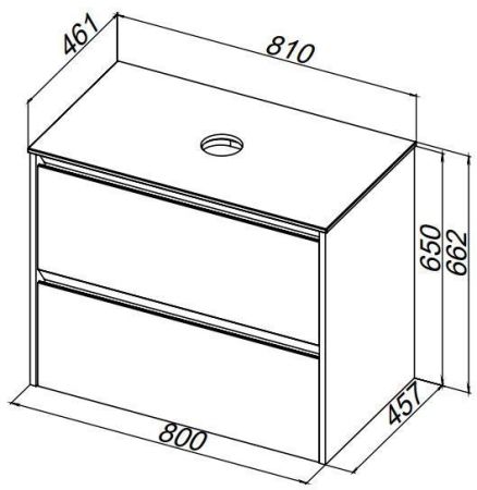 Столешница Allen Brau Activity 80 1.35022.AL акриловый камень альба, артикул 1.34022.AL