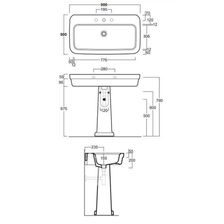 SIMAS Evolution Раковина 90х50см с 1 отв. под смеситель, цвет белый