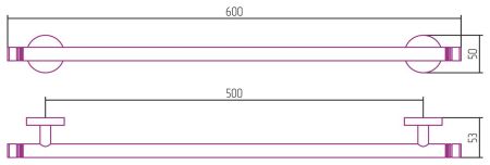 Держатель полотенец КАНЬОН одинарный / L 600 (Золото)