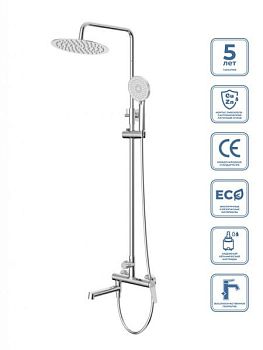 UNIQUE Душевая стойка со смесителем и изливом, хром UNIQUE-VSCM-CRM