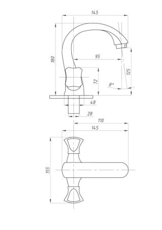 Смеситель для раковины ПСМ-Профсан ПСМ-717-38 КВАДРО тип См-УмДЦБА, артикул PSM-717-38