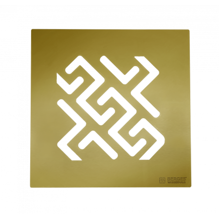 Трап BERGES водосток PLATZ Antik 100х100, бронза, S-сифон D50/105 H50 вертикальный, артикул 094060