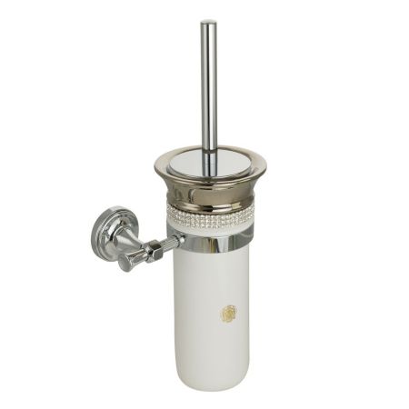 DUBAI / FORTUNA Ершик настенный, керамика белая/swarovski/дек.платина/хром, артикул 31238