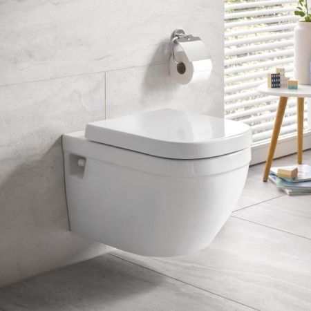 Унитаз подвесной безободковый GROHE Euro Ceramic, каскадный смыв, видимый крепеж, альпин-белый (39538000), артикул 39538000