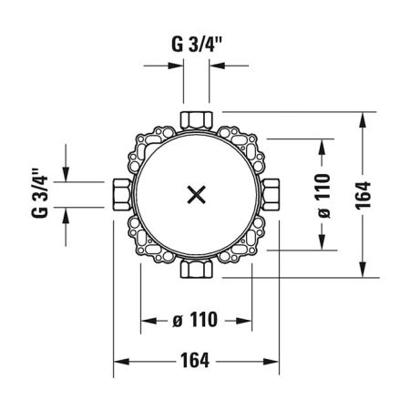Внутрення часть, Duravit, назначение-для смесителя, стандарт подвода воды-3/4", артикул GK0900001000