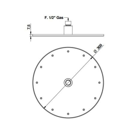 BONGIO Верхний душ Ø300 мм., цвет Terra di Toscana, артикул 882TT00